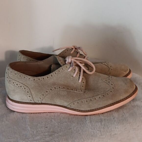 Cole Haan Lunargrand Tan Laceup Oxford Shoes - Picture 1 of 6